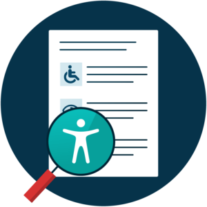 Magnifying glass revealing accessibility Icon