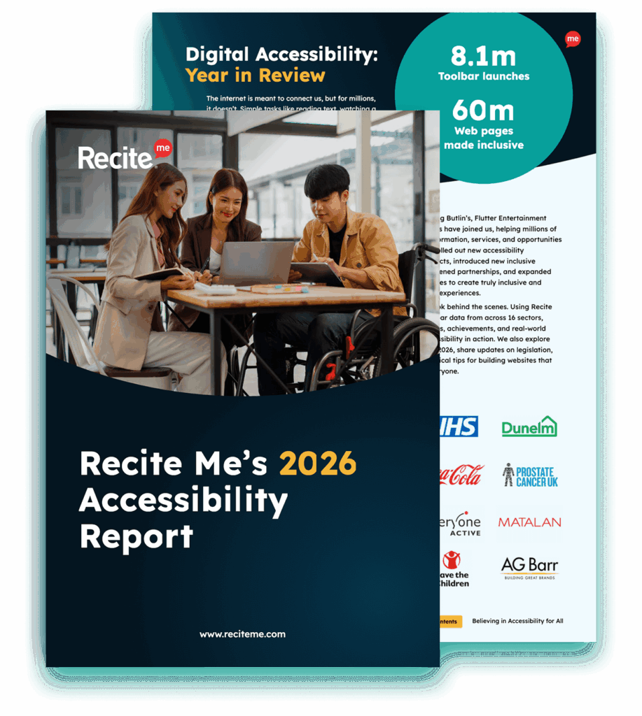 Recite Me's 2026 Accessibility Report Mockup