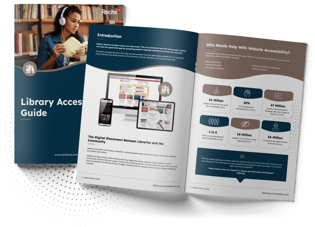 Recite Me US Library Sector Guide Mock Up