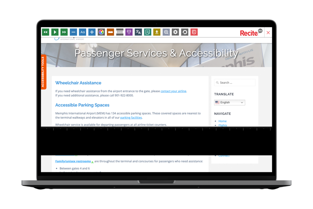 Laptop with screenshot of https://flymemphis.com/ website