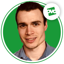 headshot of steven smiling into the camera and OVO logo