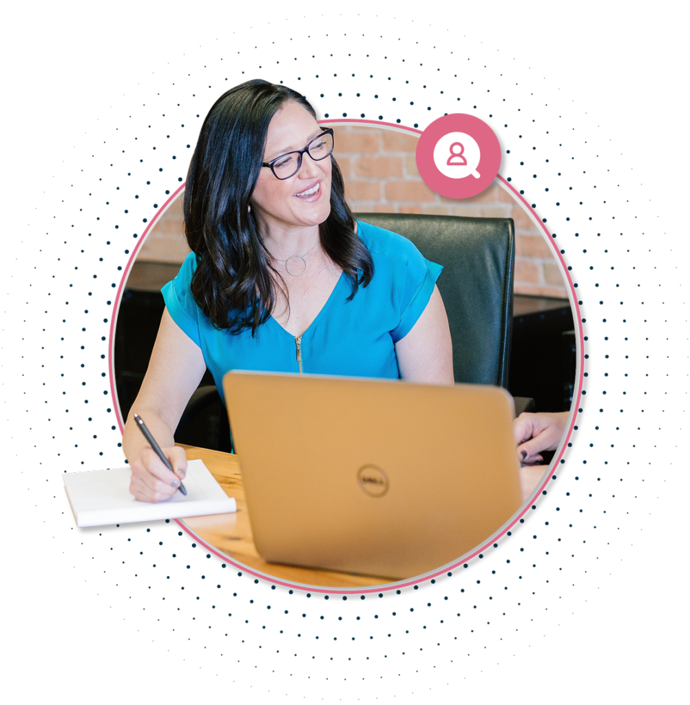 Woman with laptop recruitment sector