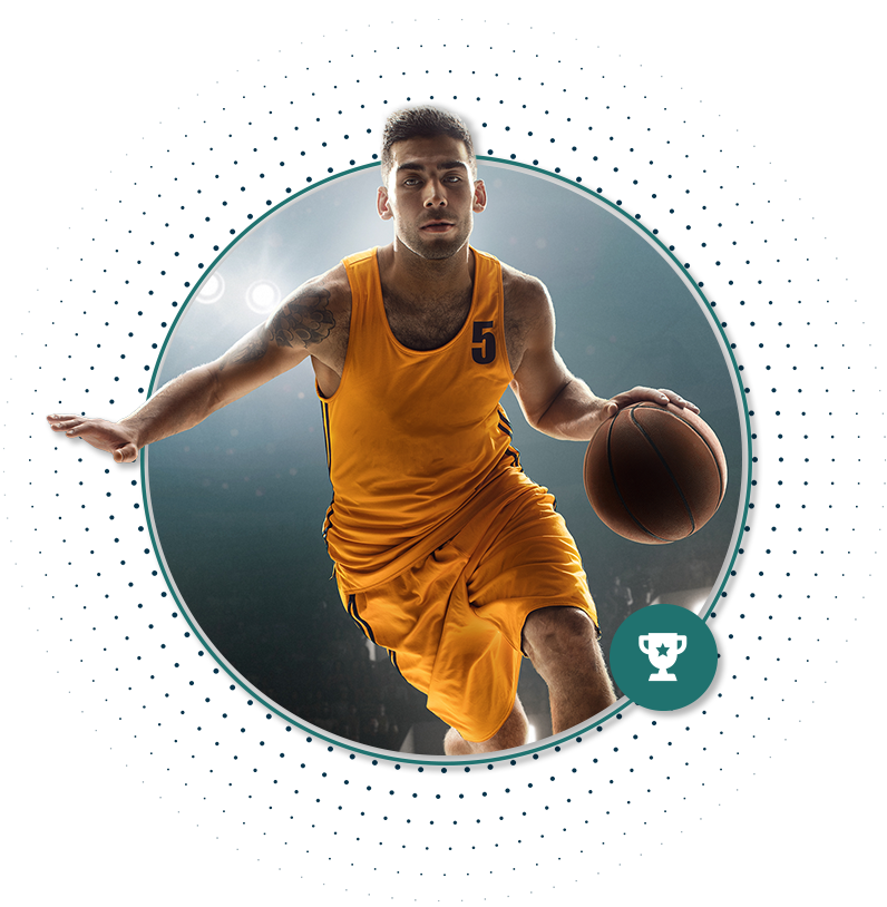 Man playing basketball