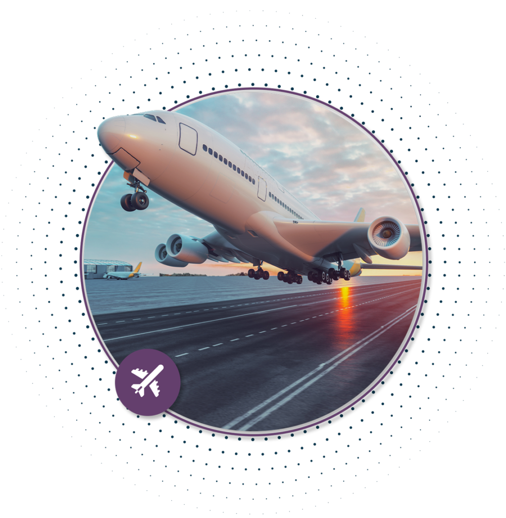 airplane at take off transport sector