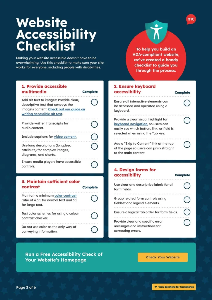 ADA Compliance Checklist Preview Page 3